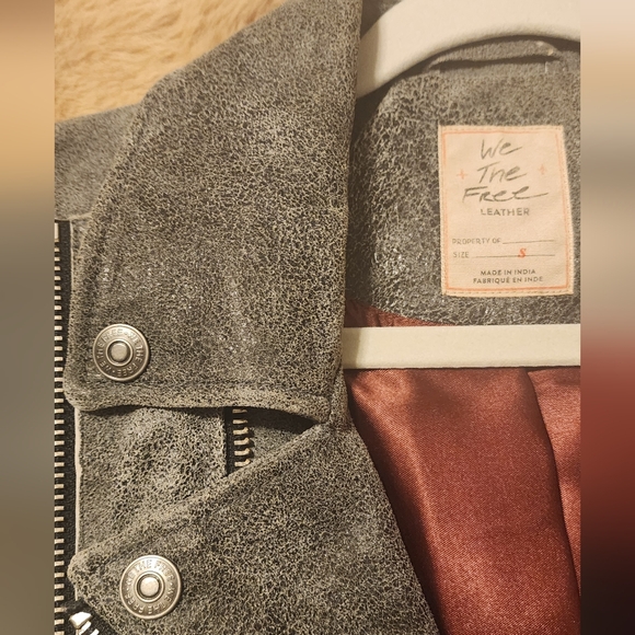 Free People Romance Was Born Genuine Leather Jacket - Picture 6 of 8